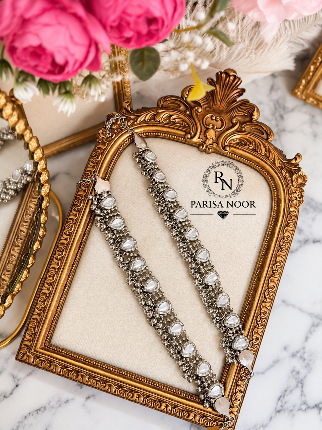 Iravati Silver Kundan Ghungroo Payal Pair
