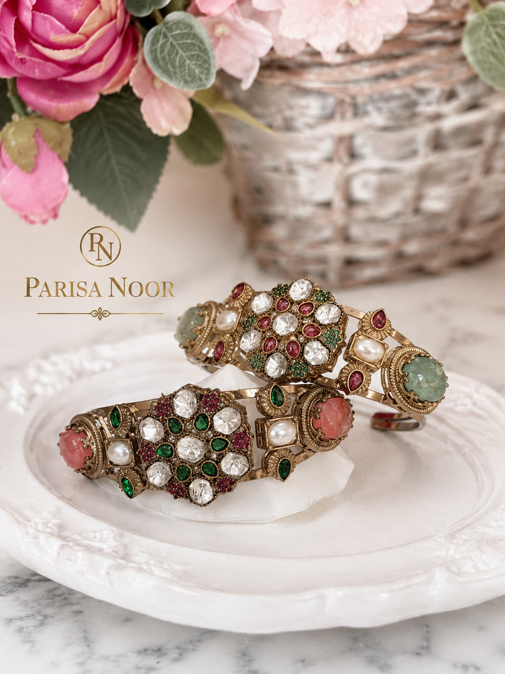 Meherbano Heritage Polki Cuff Designer Bracelet