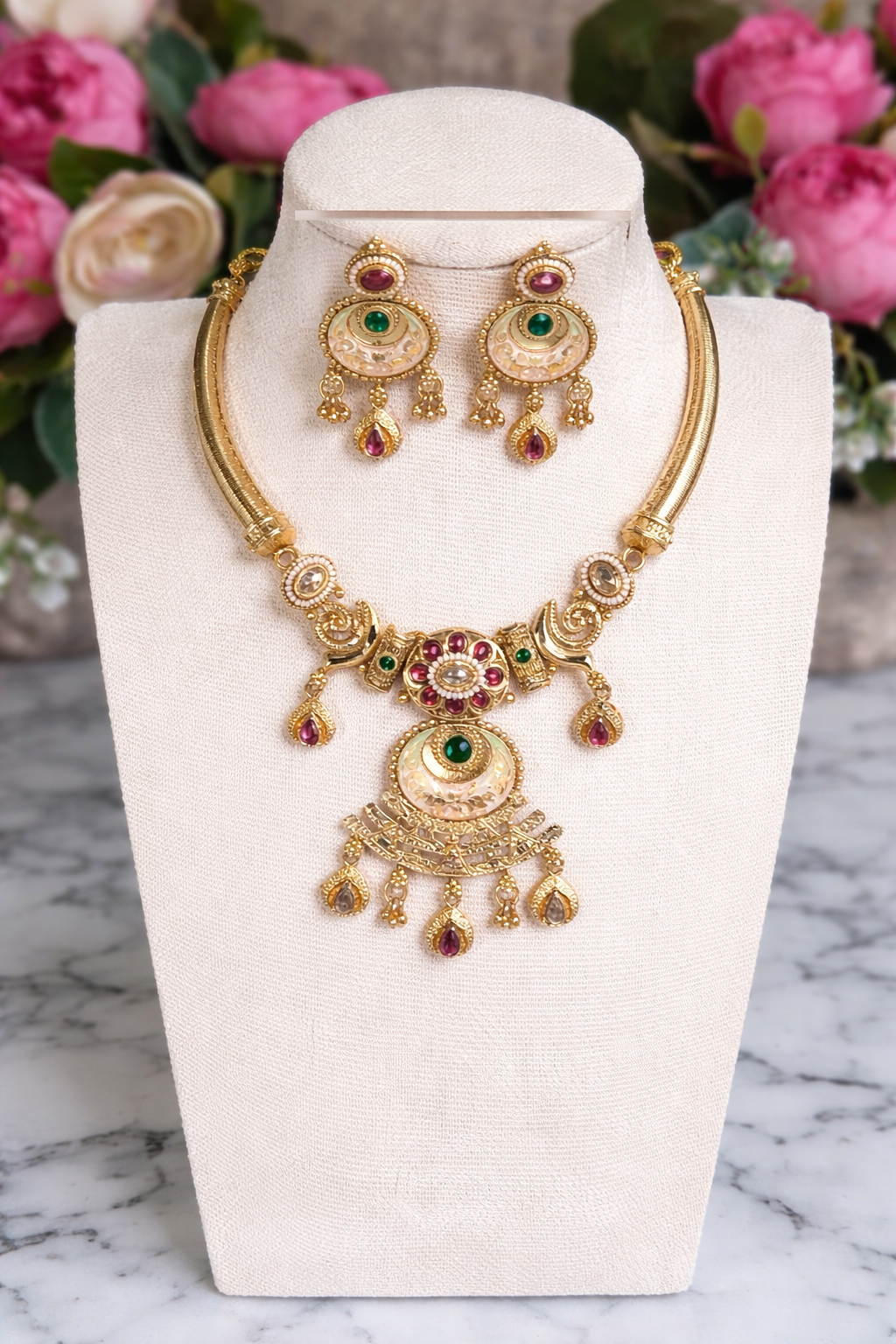 Orina Heritage Meenakari Necklace Set