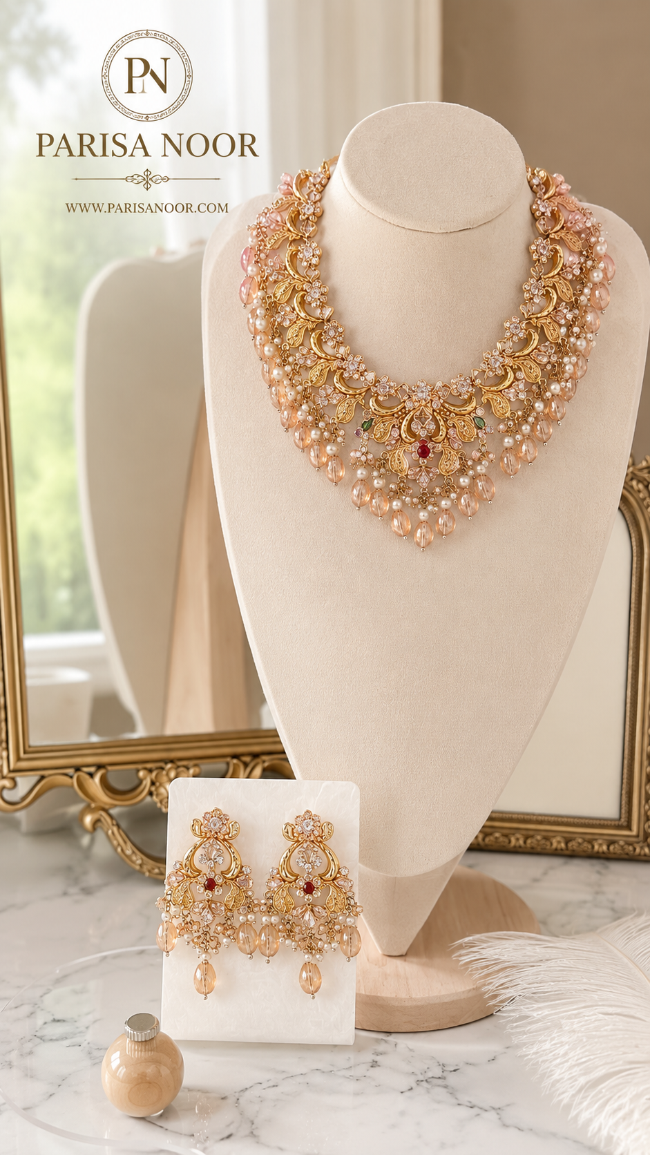 Ela Blush Pearl Necklace Set – Clearance Sale