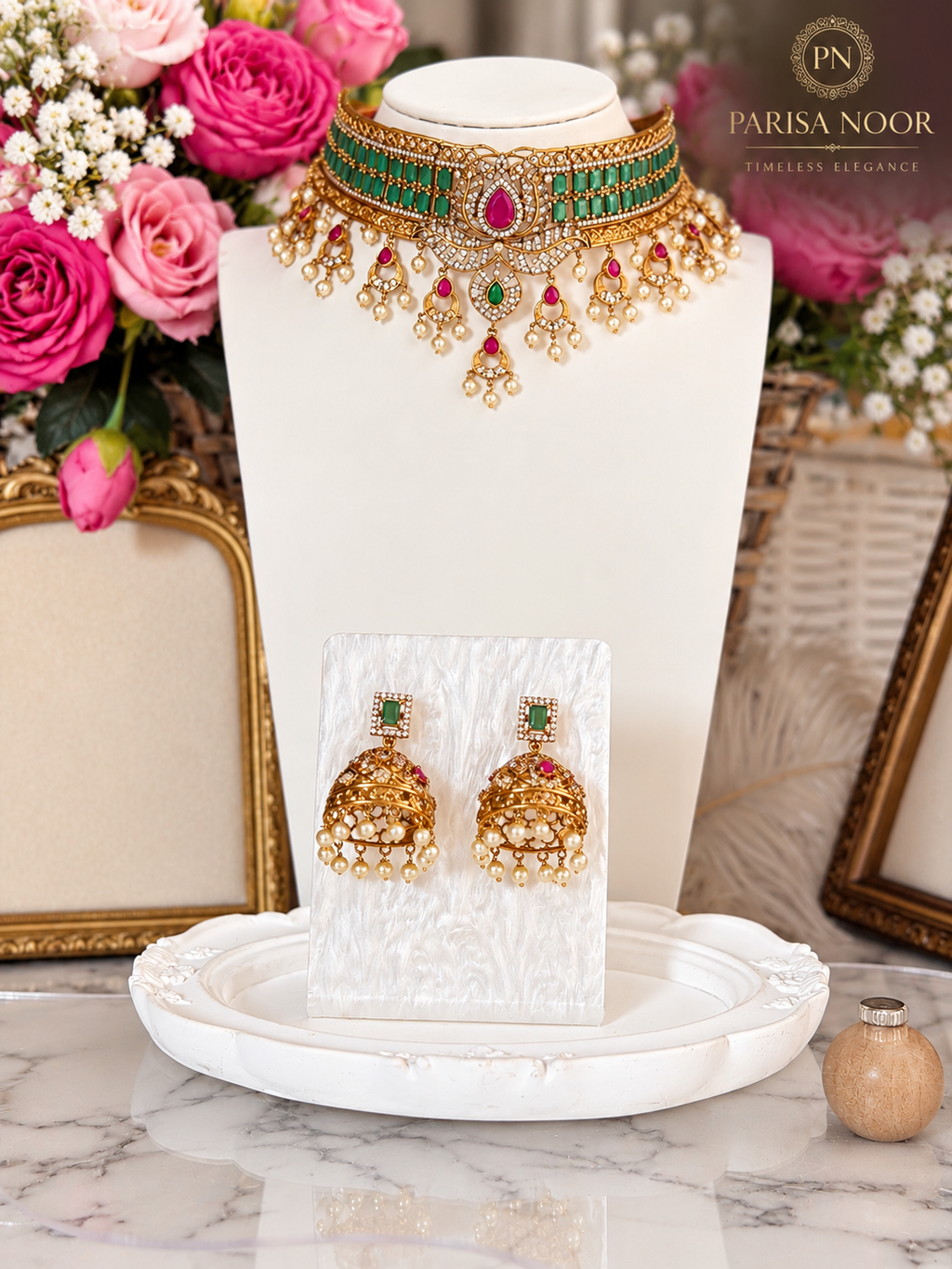 Ariella Luxury Heritage AD Choker Set Green
