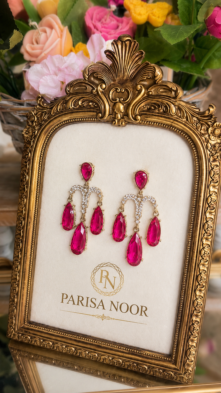 Aleshia Designer Zircone Earrings - Pink