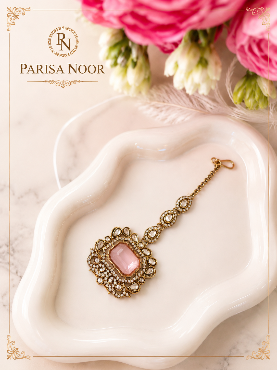 Aariz Pastel Polki Statement Necklace Set