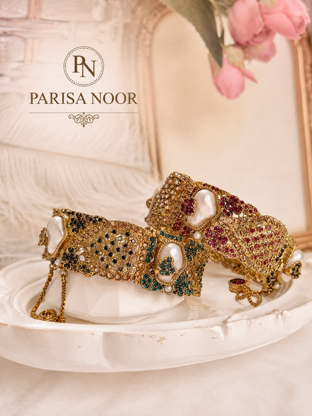 Nehir Multicolour Turkish Pearl Openable Bangle