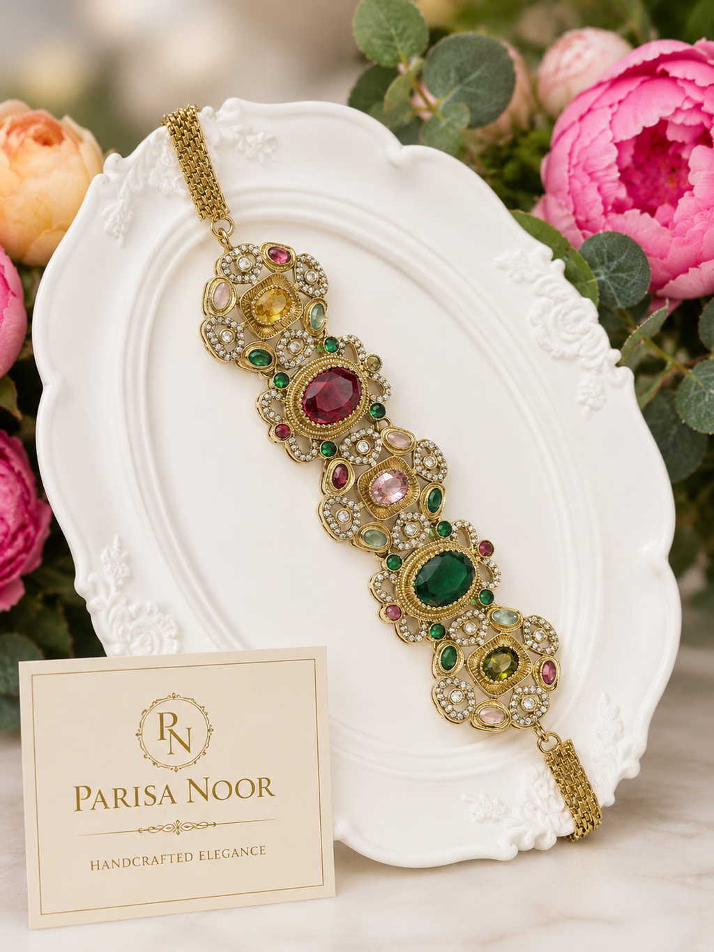 Indira Designer Multi Choker Set