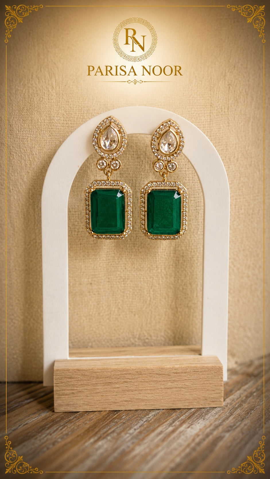 Amani Luxury Emerald Moissanite Necklace Set