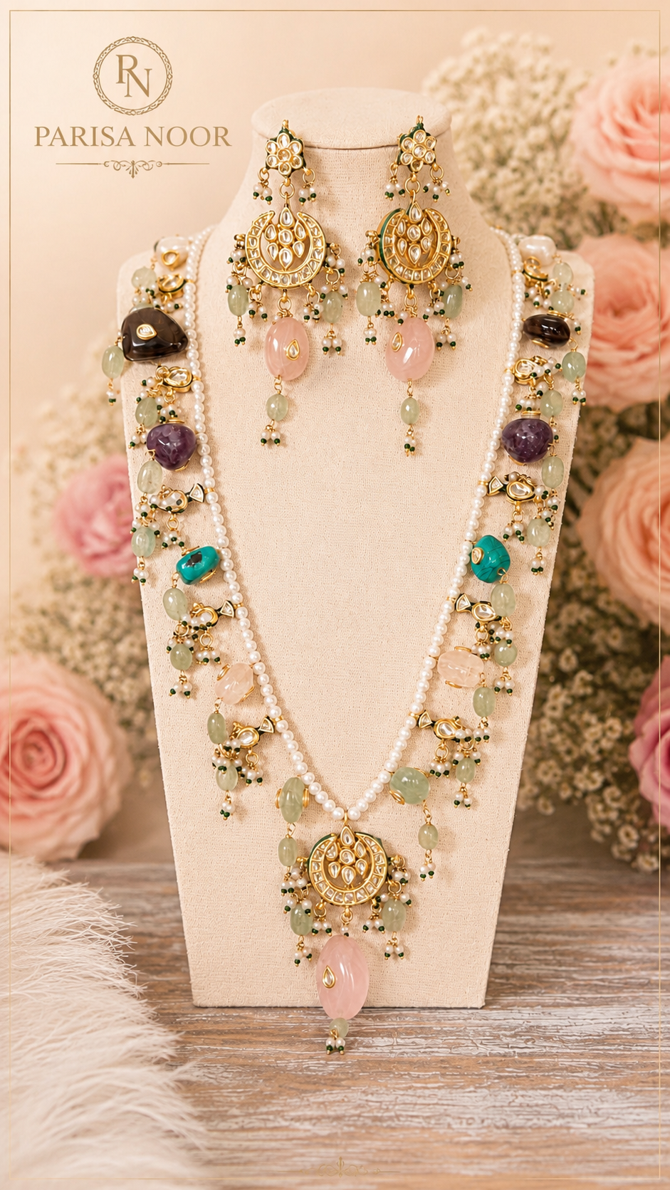 Noor-E-Basanti Designer Long Mala Set