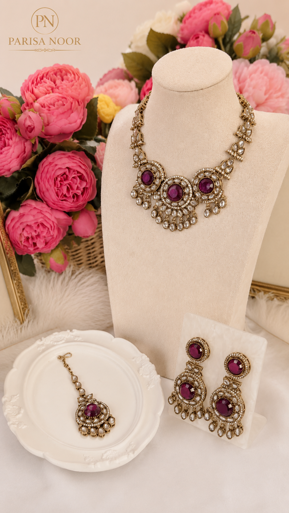 Rubaiyat Purple Royal Kundan Necklace Set
