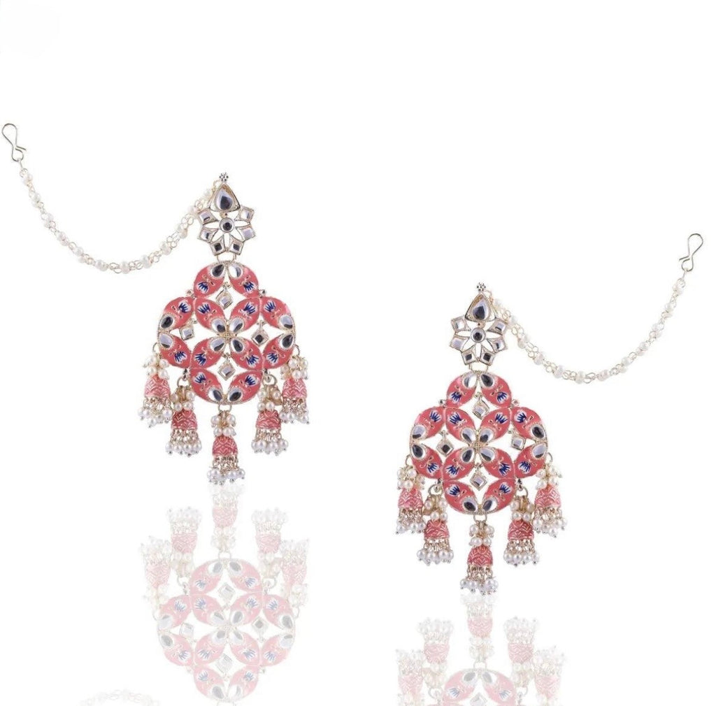 Liana Coral Designer Earring with Sahara