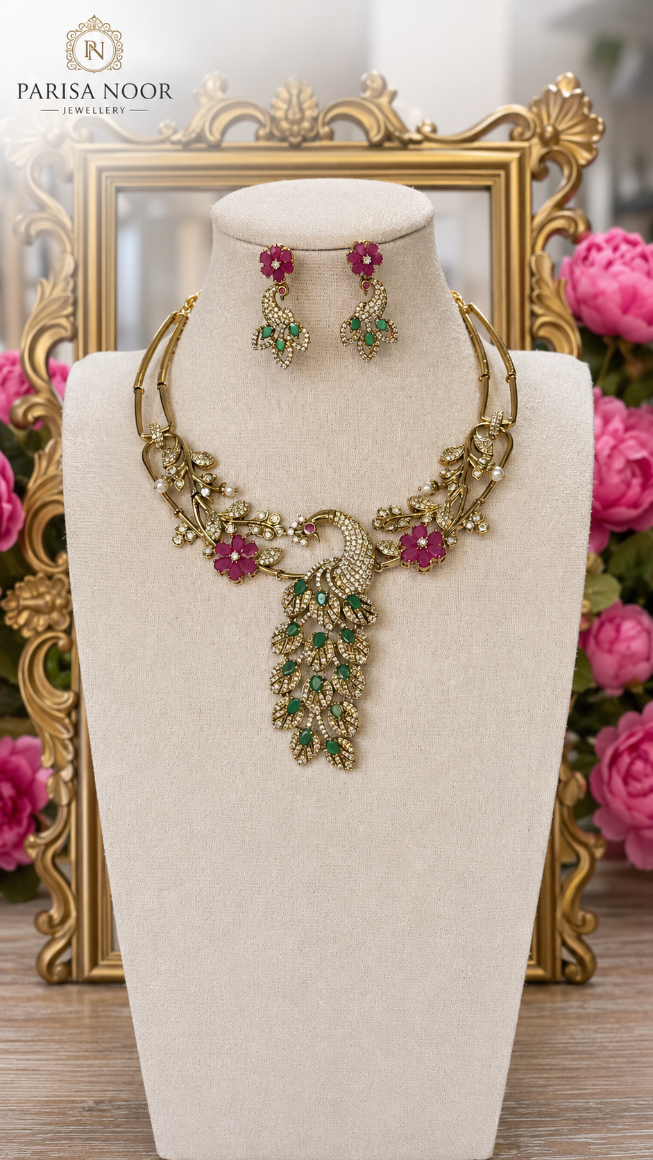 Mayura Blossom Victorian Designer Necklace Set