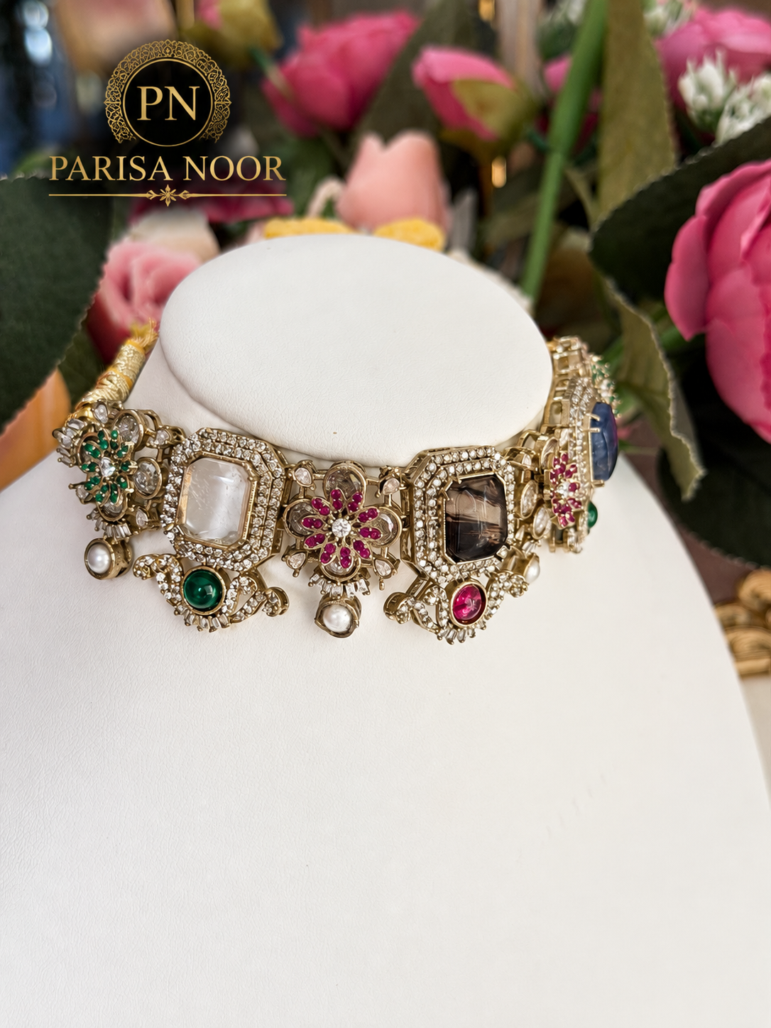 Zahvani Sabya-Inspired Multicolour Designer Choker Set