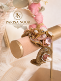 Lale Luxury Turkish Pearl & Rose Cuff Bangle