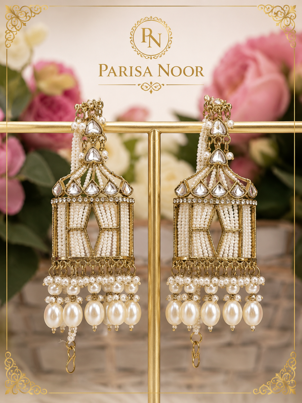 Nayara Designer Pearl Jhumki Earrings with Sahara
