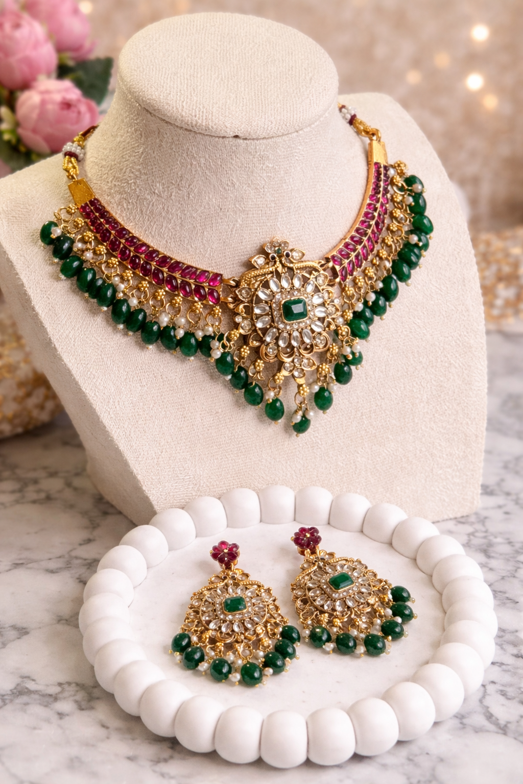 Ishani Kundan Necklace Set