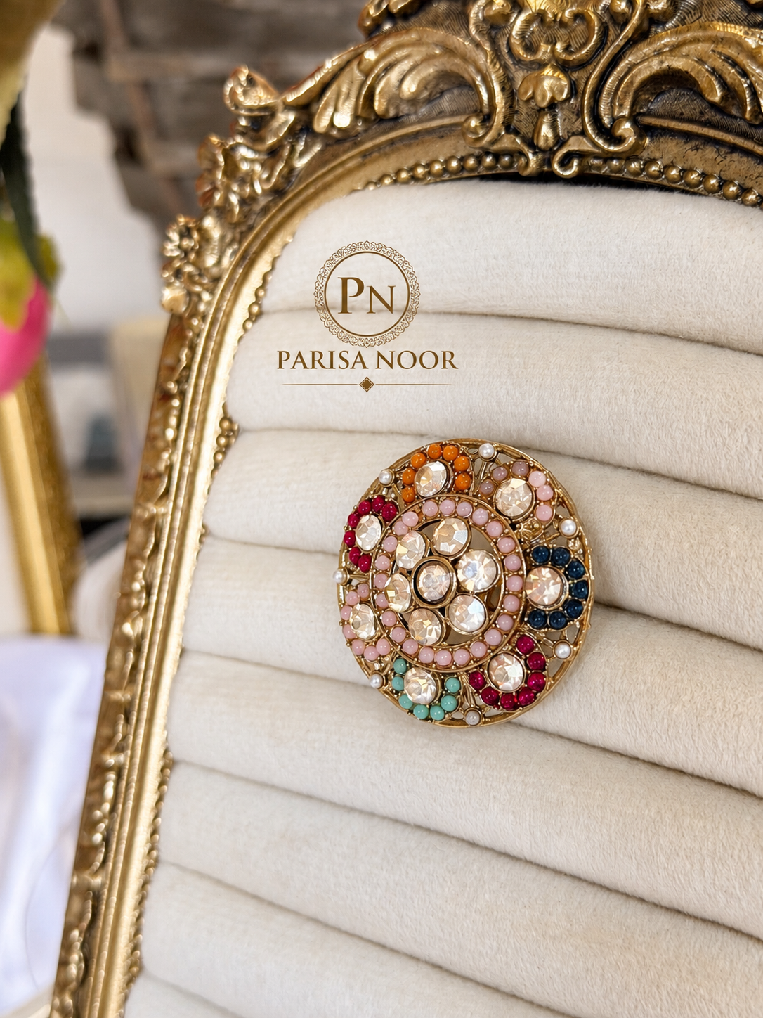 Zaremina Multicolour Turkish Mosaic Adjustable Statement Ring