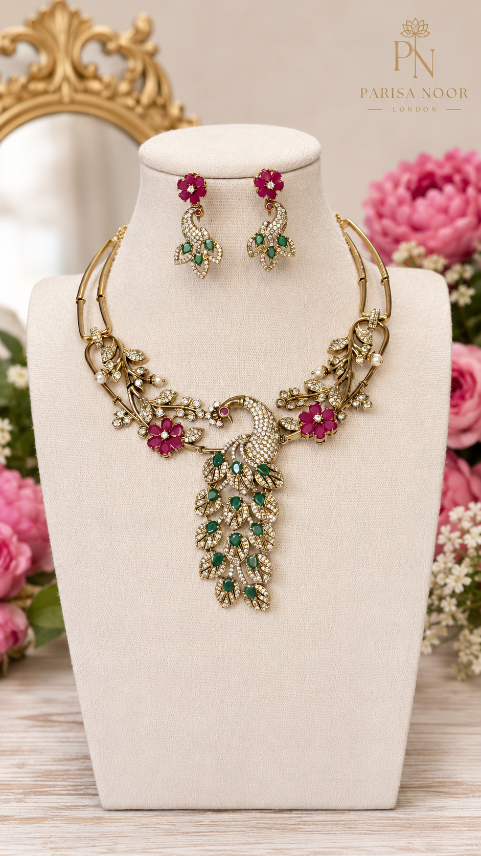 Mayura Blossom Victorian Designer Necklace Set