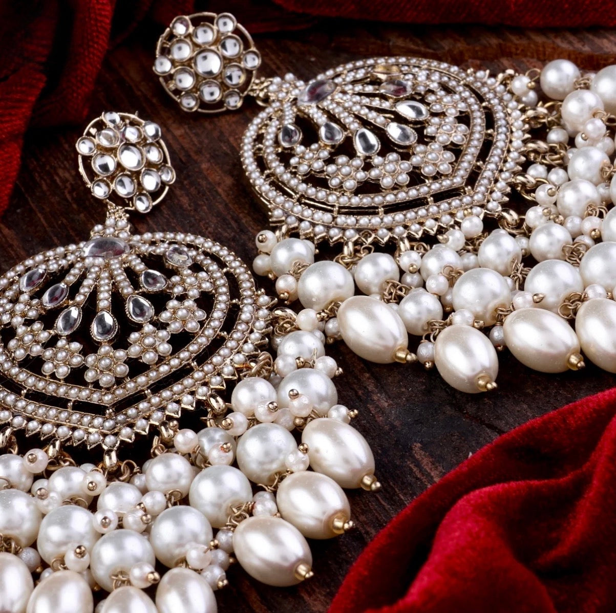 Inara Pearl Designer Pakistani Chandbali