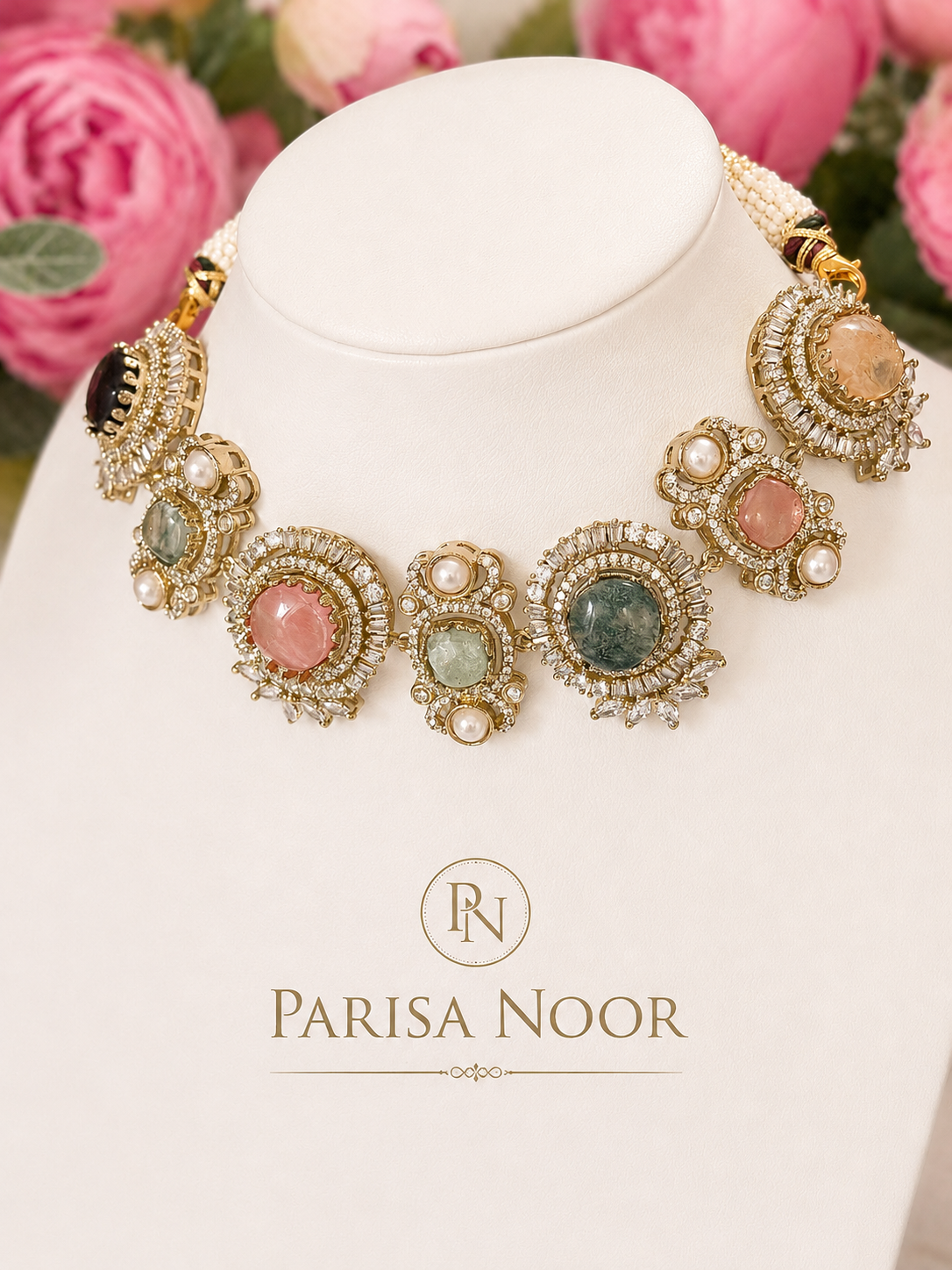 Meherbani Pastel Luxury Designer Necklace Set