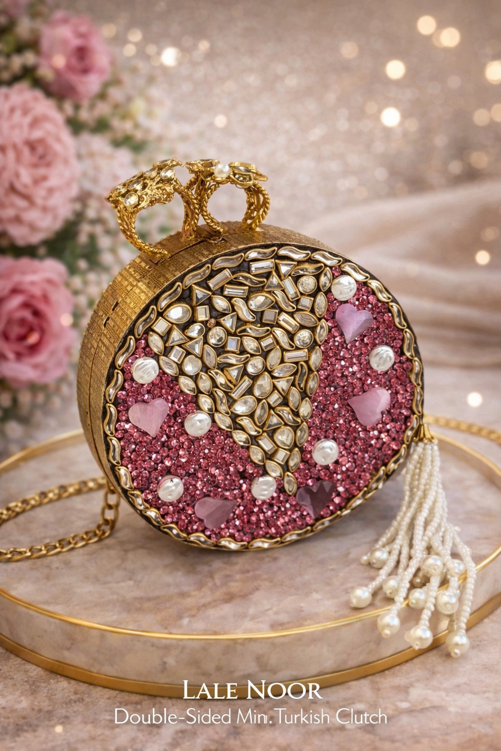 Zumra Noor Pink Mini Turkish Clutch