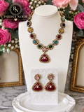 Ravelle Multicolour Kundan Designer Necklace Set