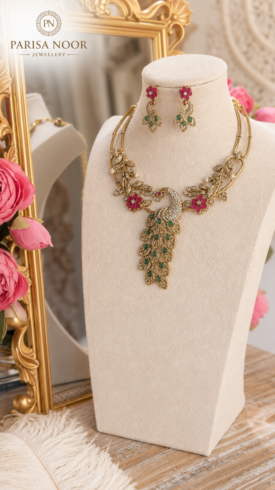 Mayura Blossom Victorian Designer Necklace Set