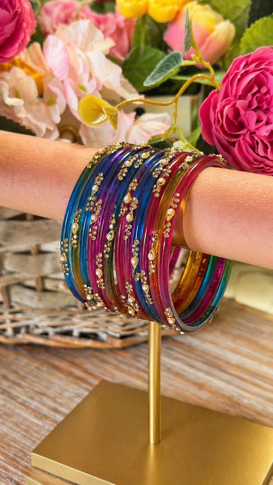 Rainbow Glass Kashmiri Bangles