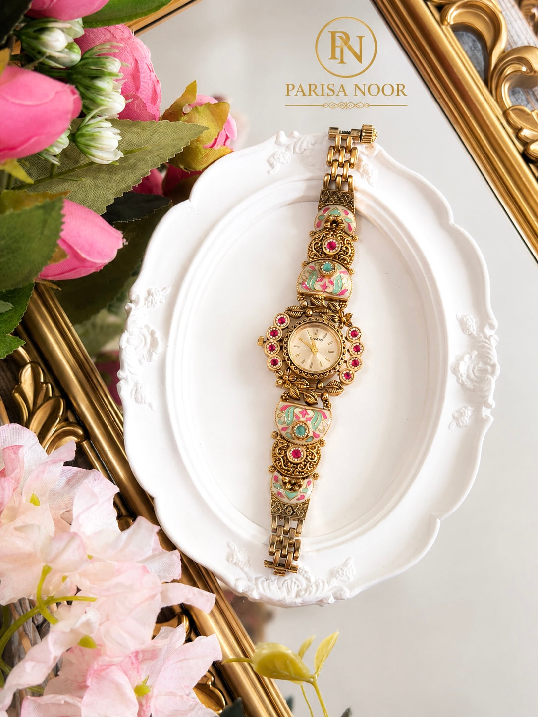 Nayab Meenakari Heritage Watch Bracelet