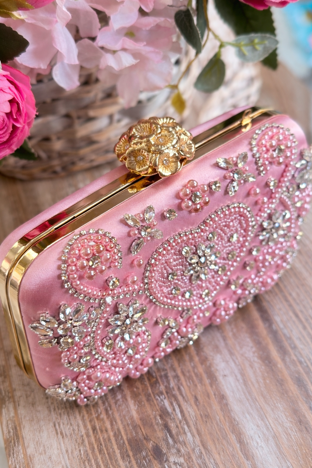 Noor Blossom Pink Clutch