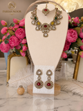 Meherun Multicolour Polki Kundan Necklace Set