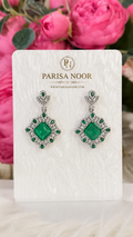 Roya Emerald Cubic Zirconia Drop Earrings