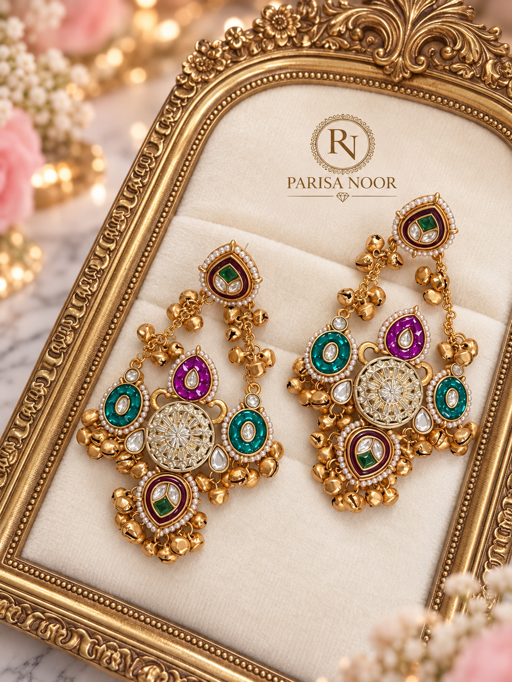 Tavisha Multicolour Kashmiri Ghungru Statement Earrings
