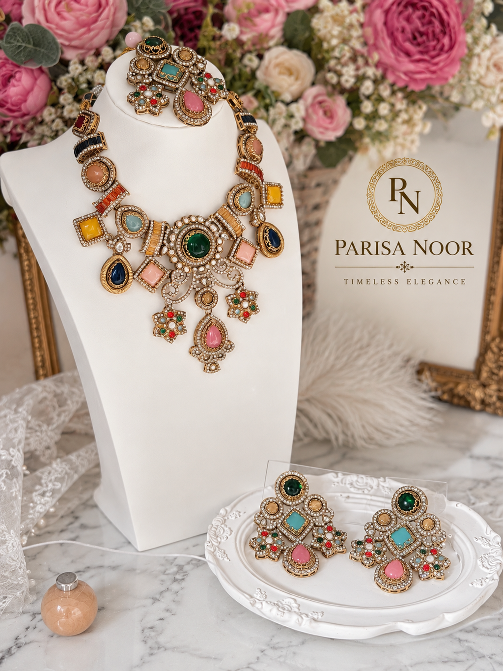 Sharvika Sabya Multicolour Designer Necklace Set