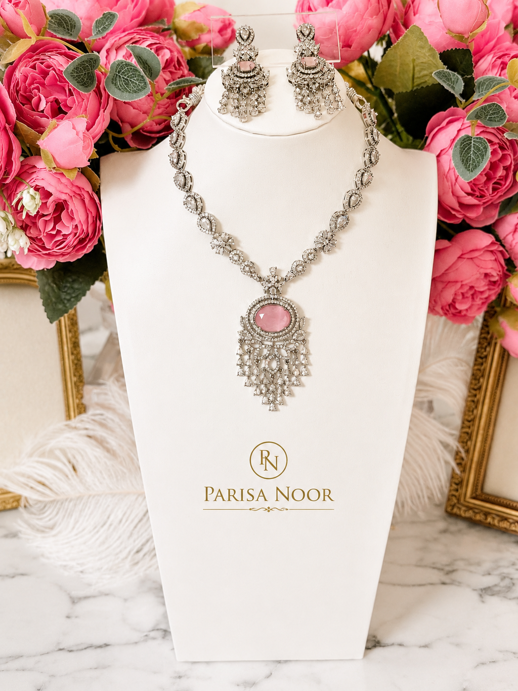 Zunaira Pink AD Designer Necklace Set