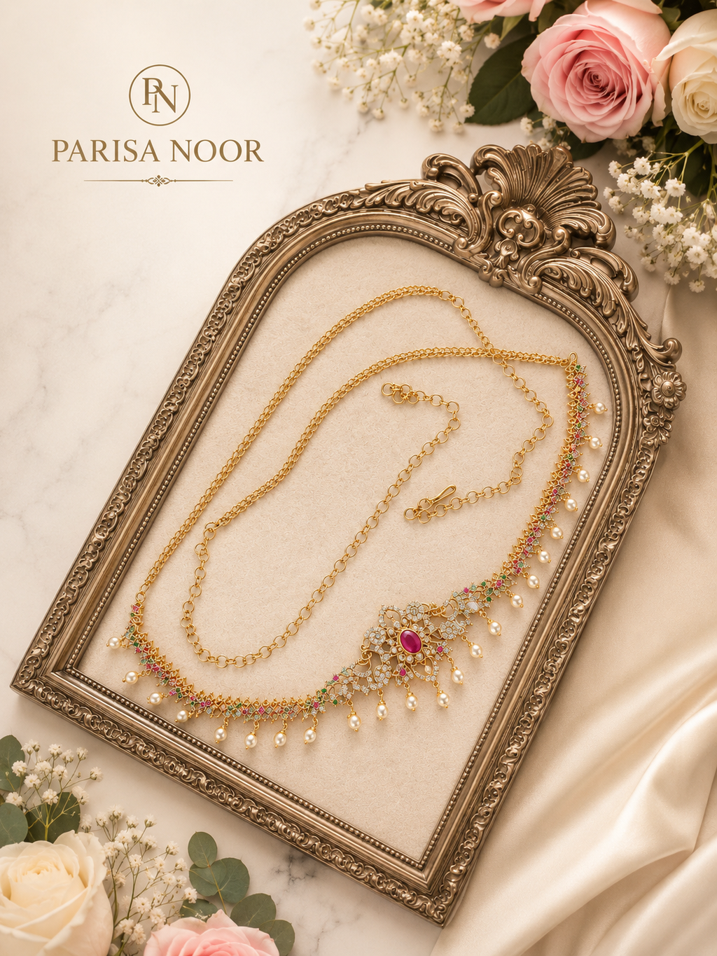 Nayantara Heritage Moissanite Waist Chain (Kamarbandh)
