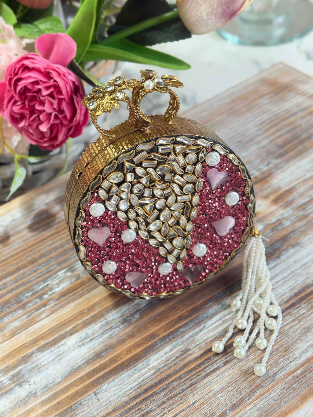 Zumra Noor Pink Mini Turkish Clutch