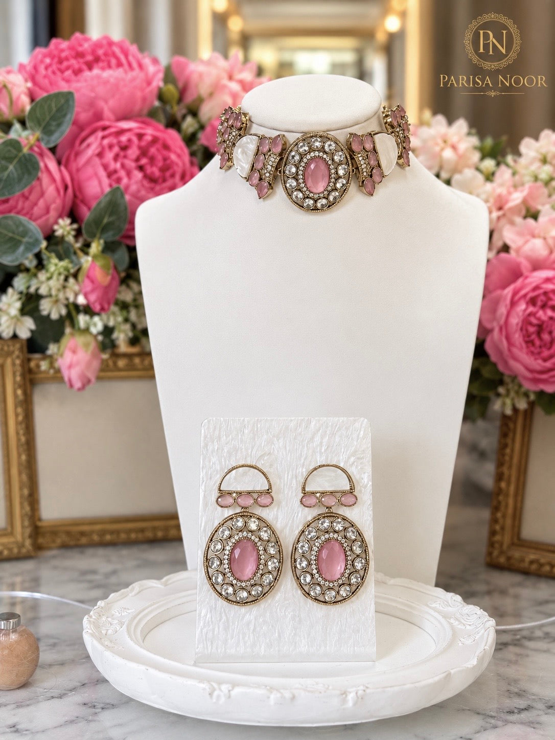Rosalie Blush Pink Designer Choker Set