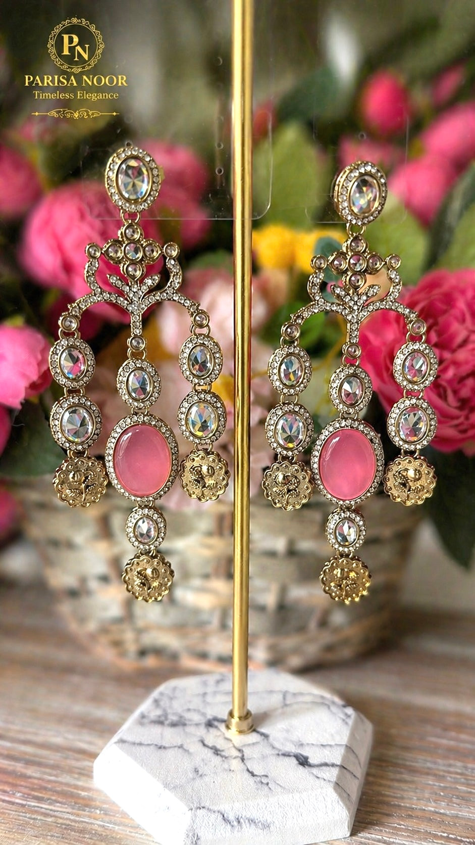 Malaika Designer Earrings Blush Pink