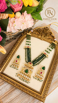 Rashmi Heritage Green Semi Long Necklace set