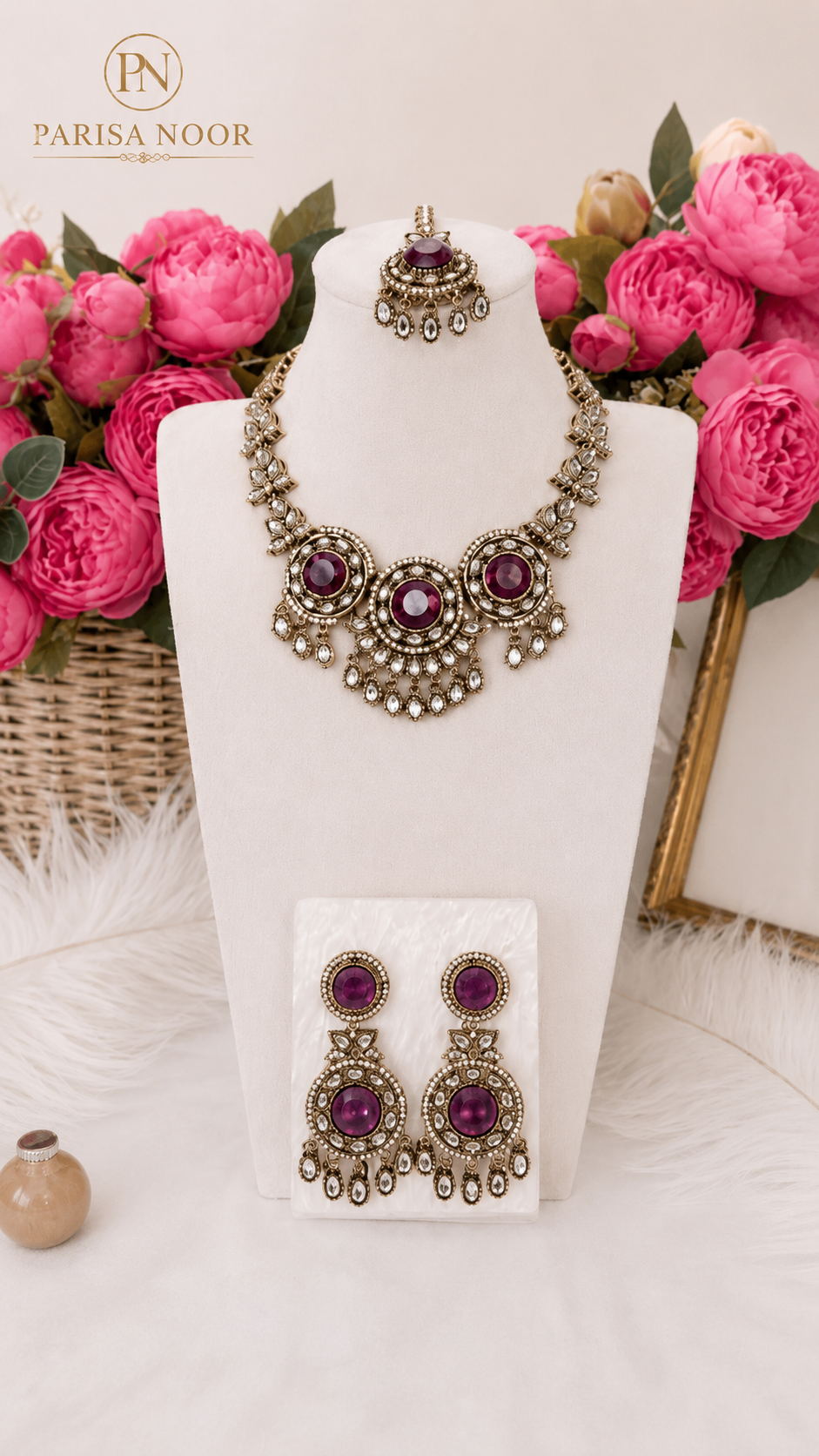 Rubaiyat Purple Royal Kundan Necklace Set