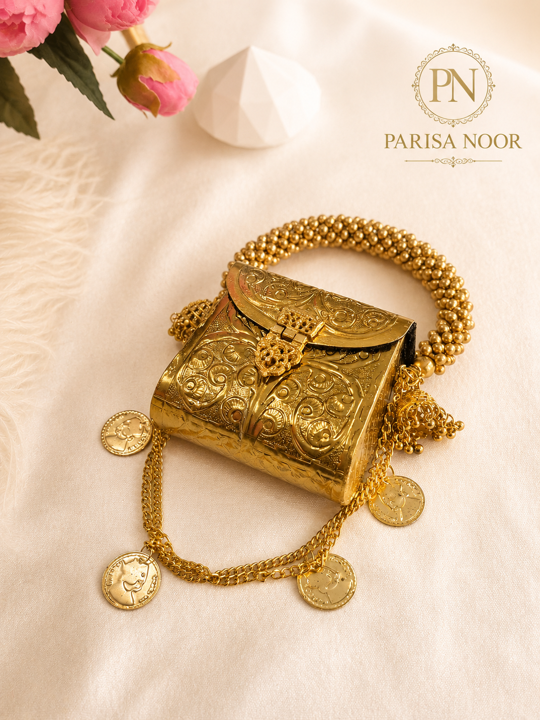 Rukhsana Brass Super Mini Clutch bag