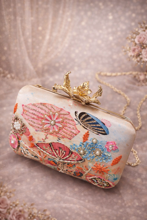 Ameila Floral Pop Big Knob Clutch