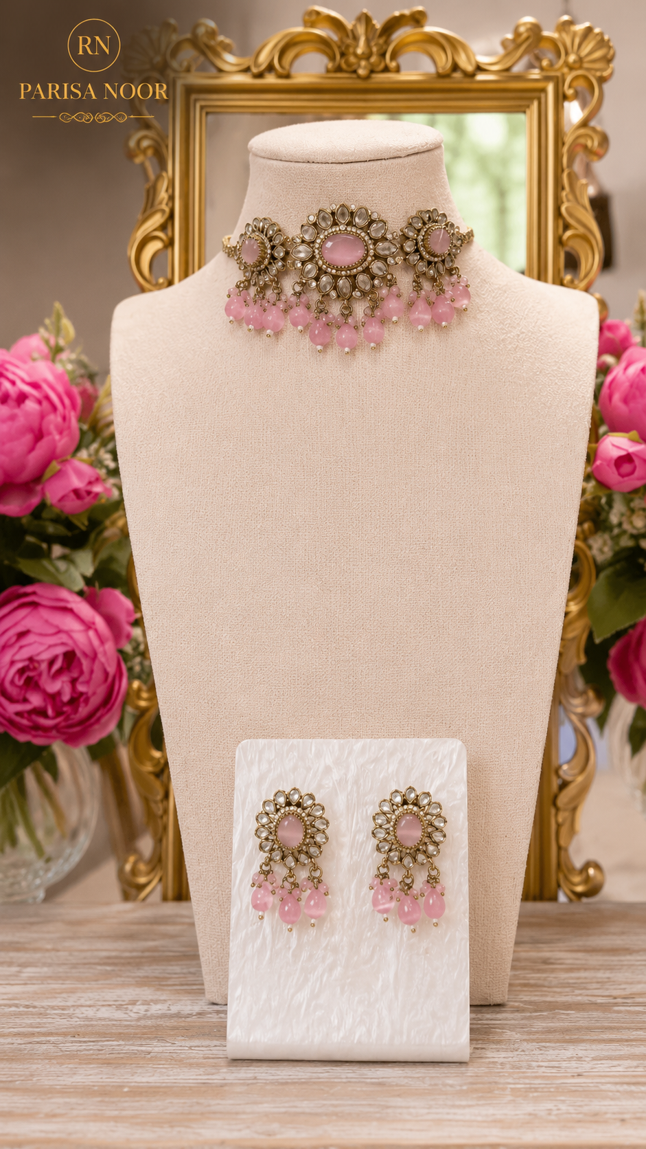 Radhika Pink Kundan Choker Set