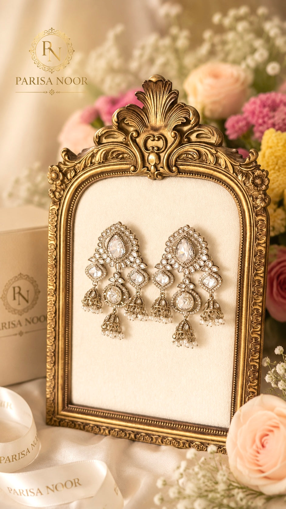 Parizaad Designer Zircone Polki Earrings