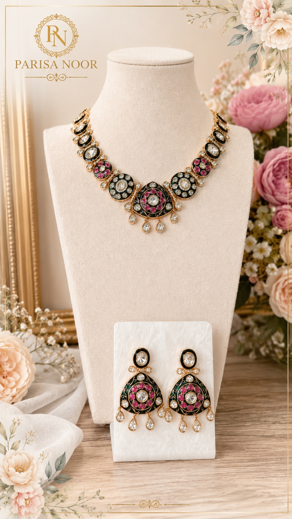 Nayra Premium Moissanite Heritage Necklace Set