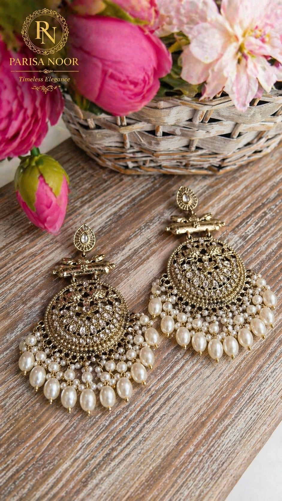 Amayla Pearl Designer Pakistani Chandbali