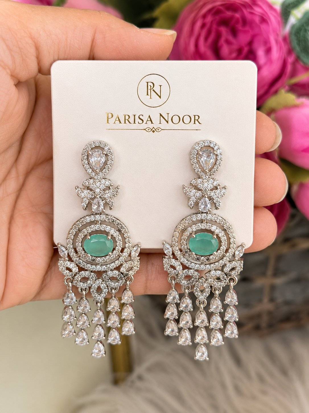 Zunaira Teal AD Statement Necklace Set