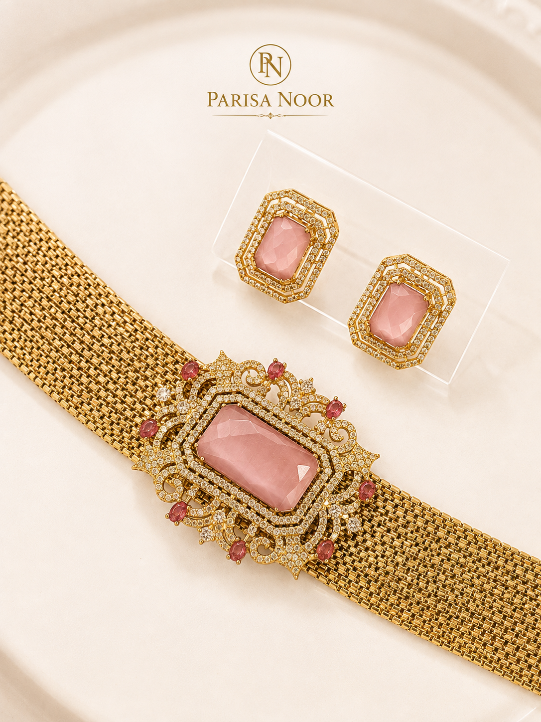 Nayzara Blush Pink Designer Choker Set