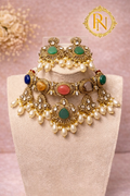 Noor Maharani Multigem Designer Necklace Set