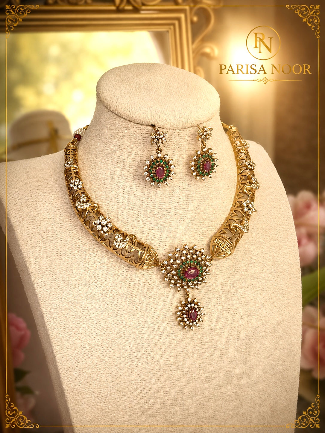 Faiza Luxury Hasli Necklace Set Victorian AD