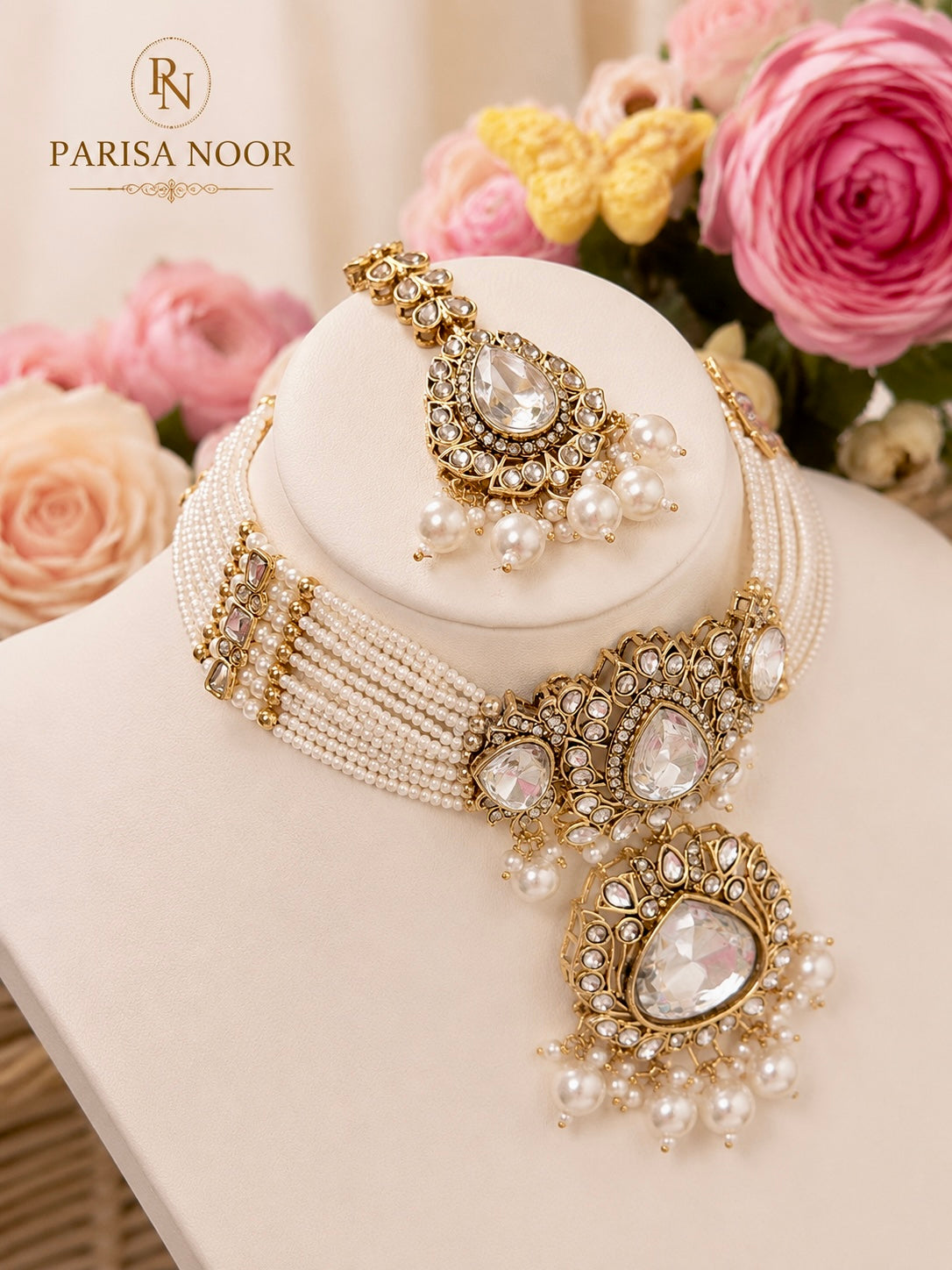 Saira Pearl Kundan Choker Set
